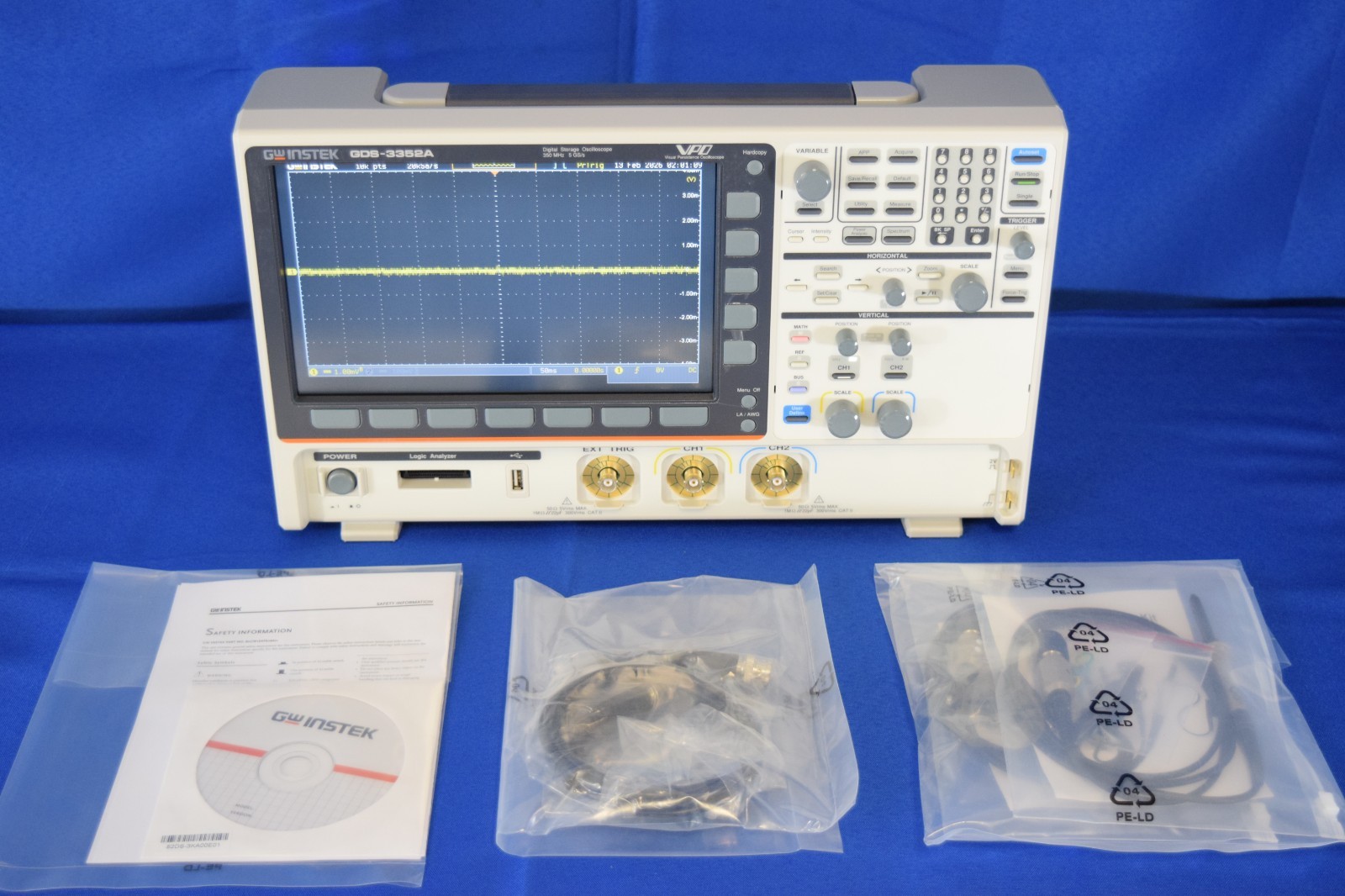 GW Instek GDS-3352A /AWG/LA Digital Storage Oscilloscope 350MHz 2Ch 5GS/s