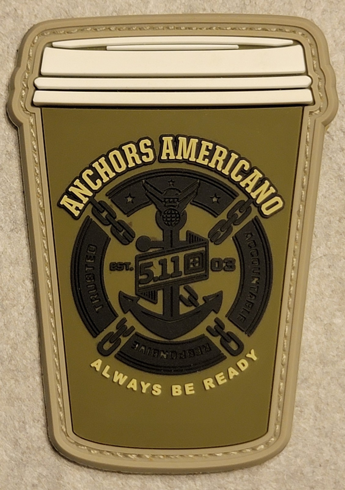 5.11 Tactical Gear Patch – Anchors Americano – Coffee Cup – Morale Patch