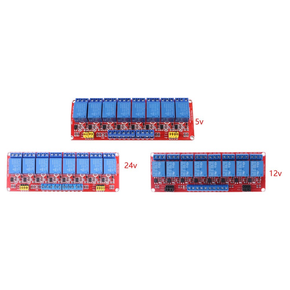 8 Channel Relay Module Optocoupler Isolation Blue KF301 Terminal LED Indicators