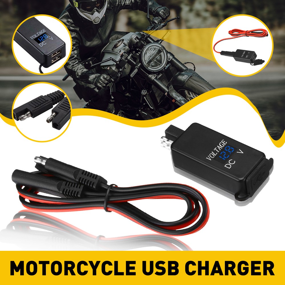 QC 3.0 Motorcycle Dual USB Phone GPS Super Fast Charger Adapter LED Waterproof