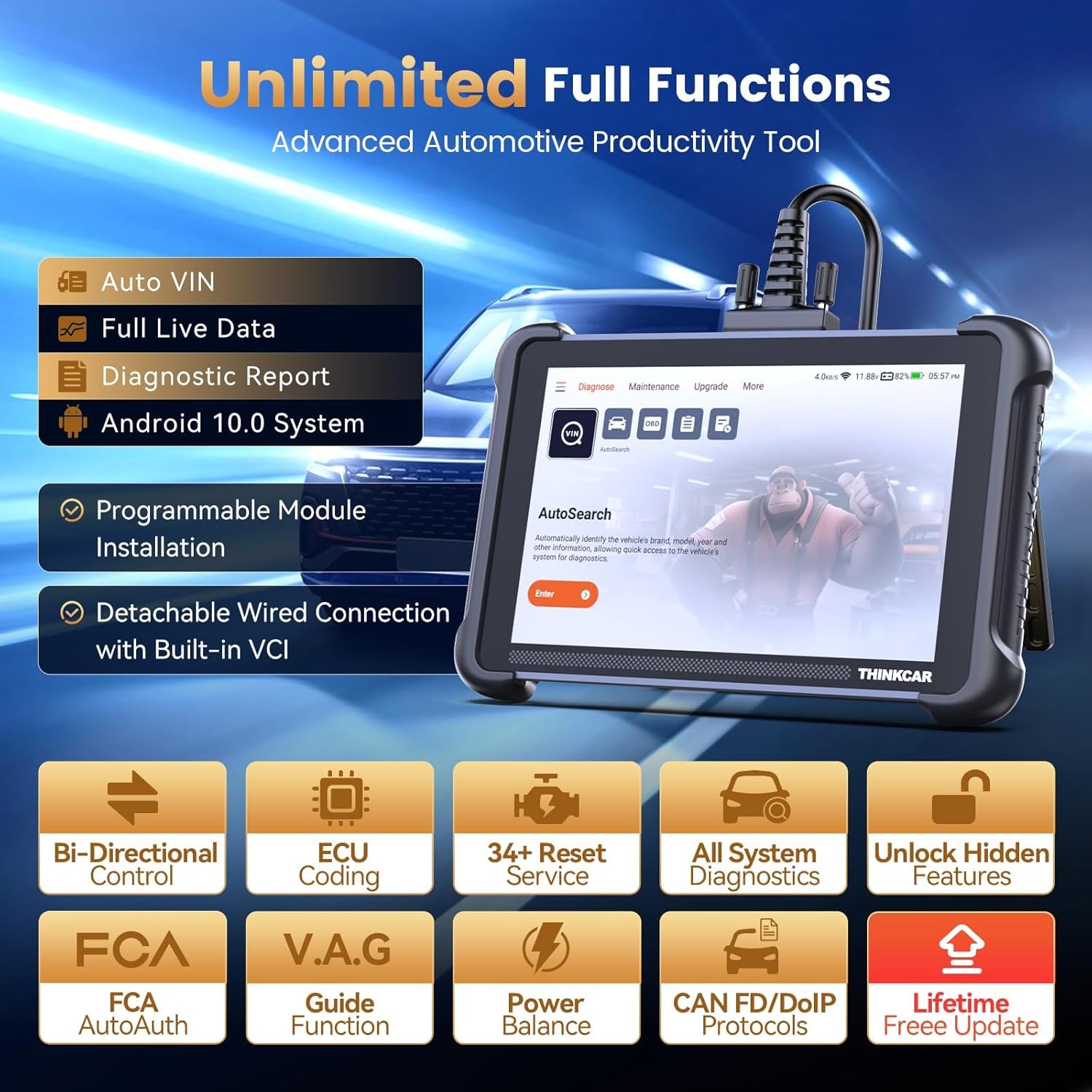 ThinkScan 689 ECU Coding Scanner Bidirectional Full System Scan Tool FREE UPDATE