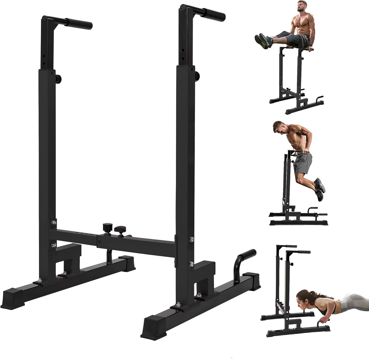 Dip Stand 500 LBS Capacity, 80 Levels Adjustable Dip Bars, Dip Station Machine f