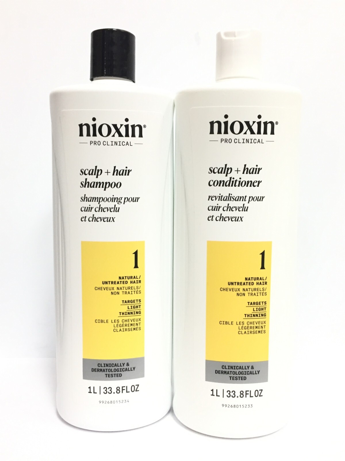 (2 PACK) Nioxin System #1 Liter Duo (Shampoo and Conditioner), 33.8 oz