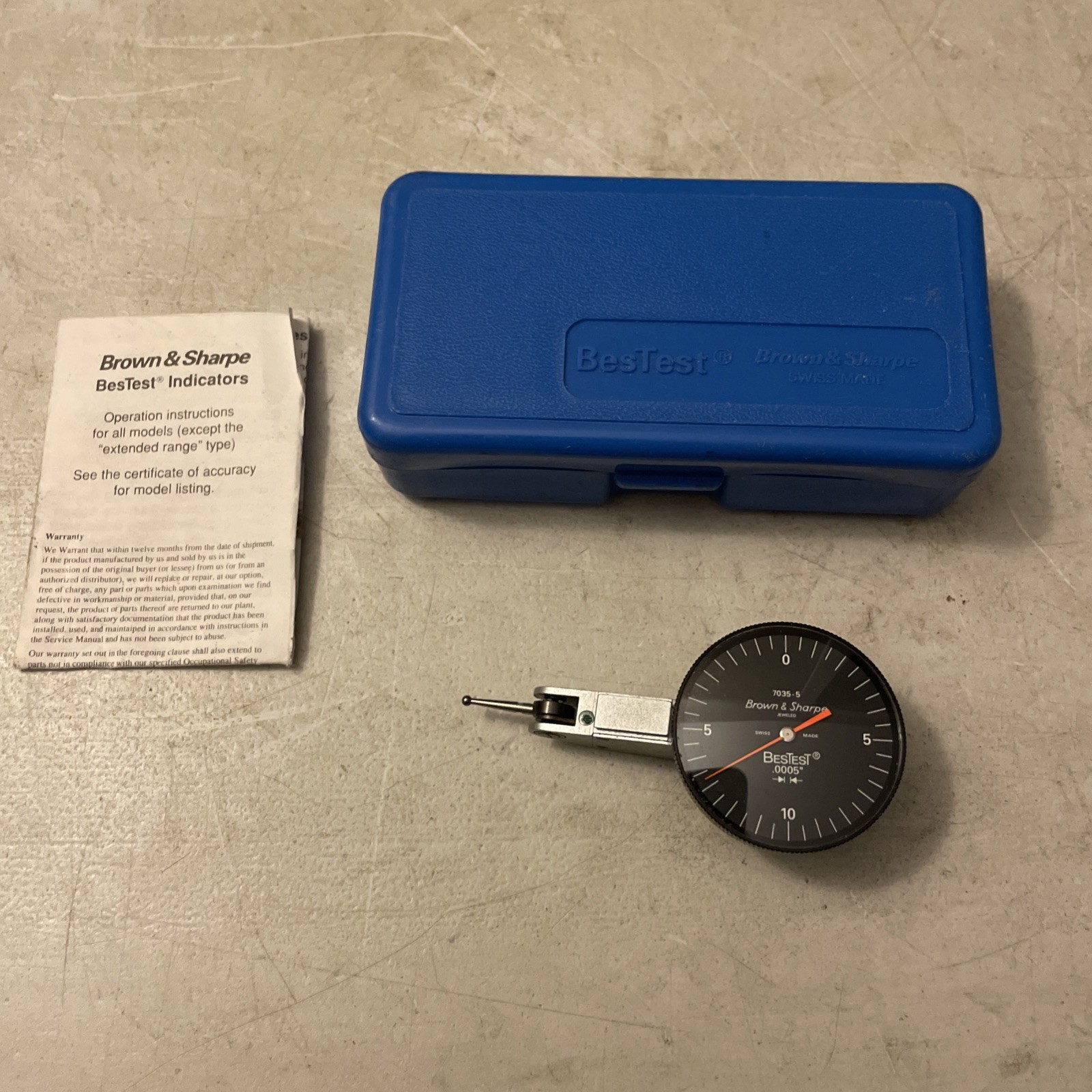 Brown & Sharpe 599-7035-5 0.020" range, 0.0005" graduation Bestest Indicator