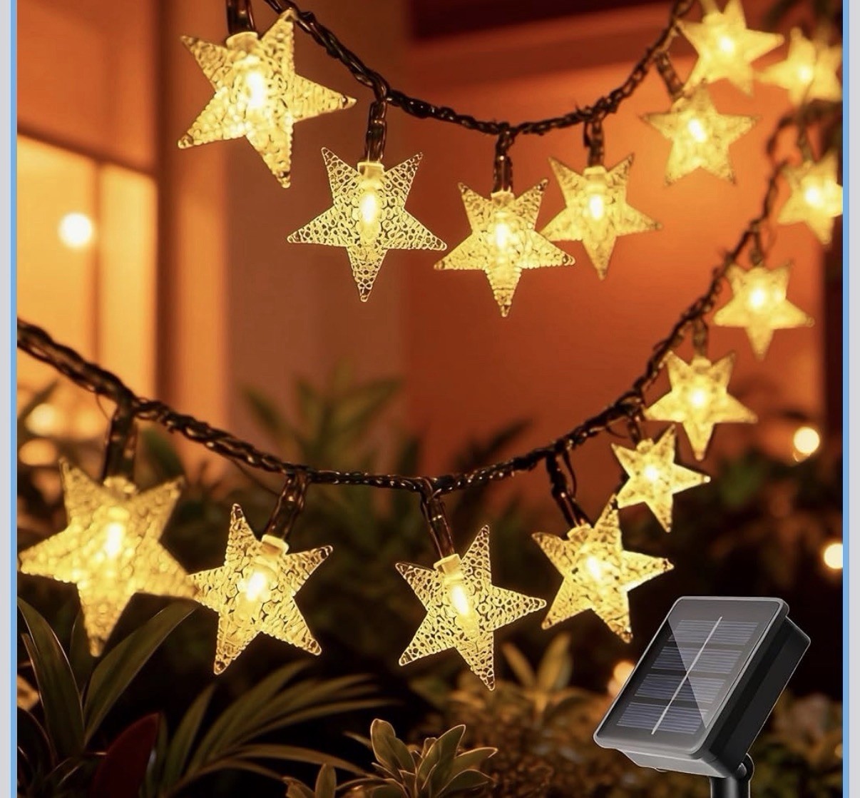 Twinkle Solar Star String Lights Outdoor Waterproof