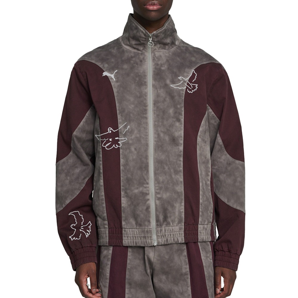 PUMA  X Kidsuper Full Zip Track Jacket Mens Purple Casual Athletic Outerwear 624