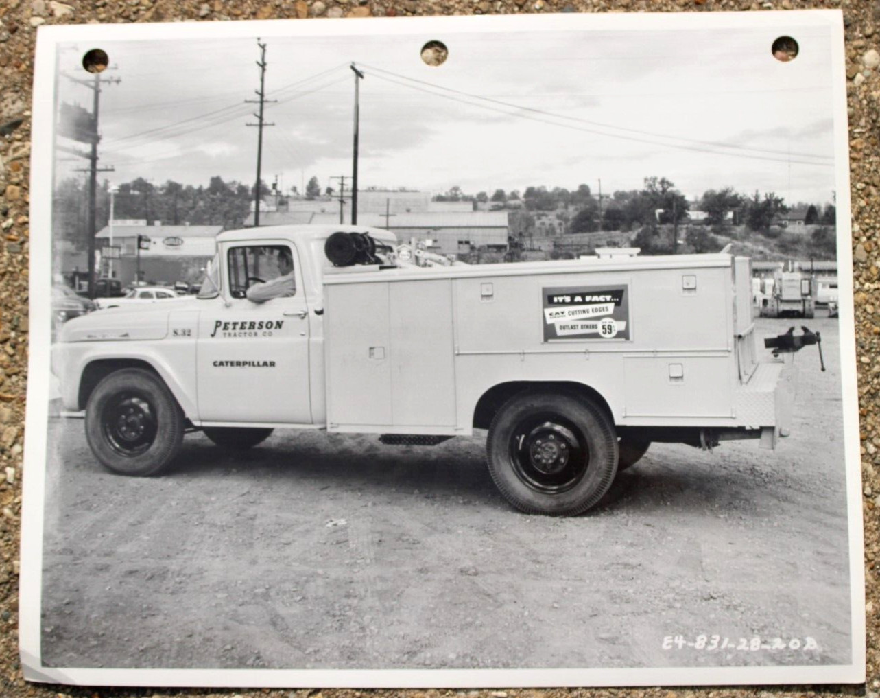 VTG 1958 Caterpillar Tractor Co. 8" x 10" Photo of Cat Service Truck Redding Ca.