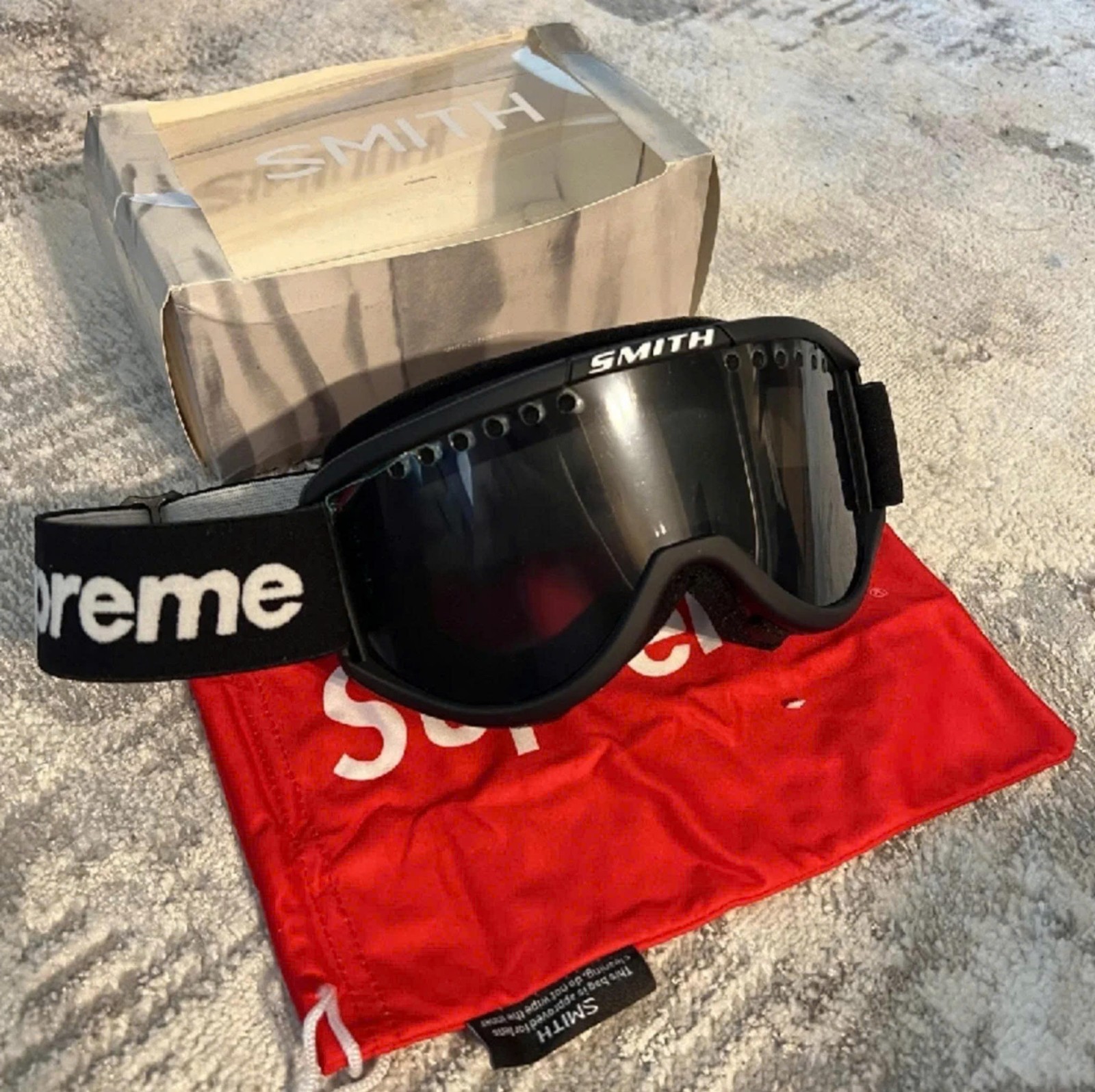 Supreme x Smith Ski Goggles Black Snowboard ATV Dirt Bike Off-Road FW15 NWT