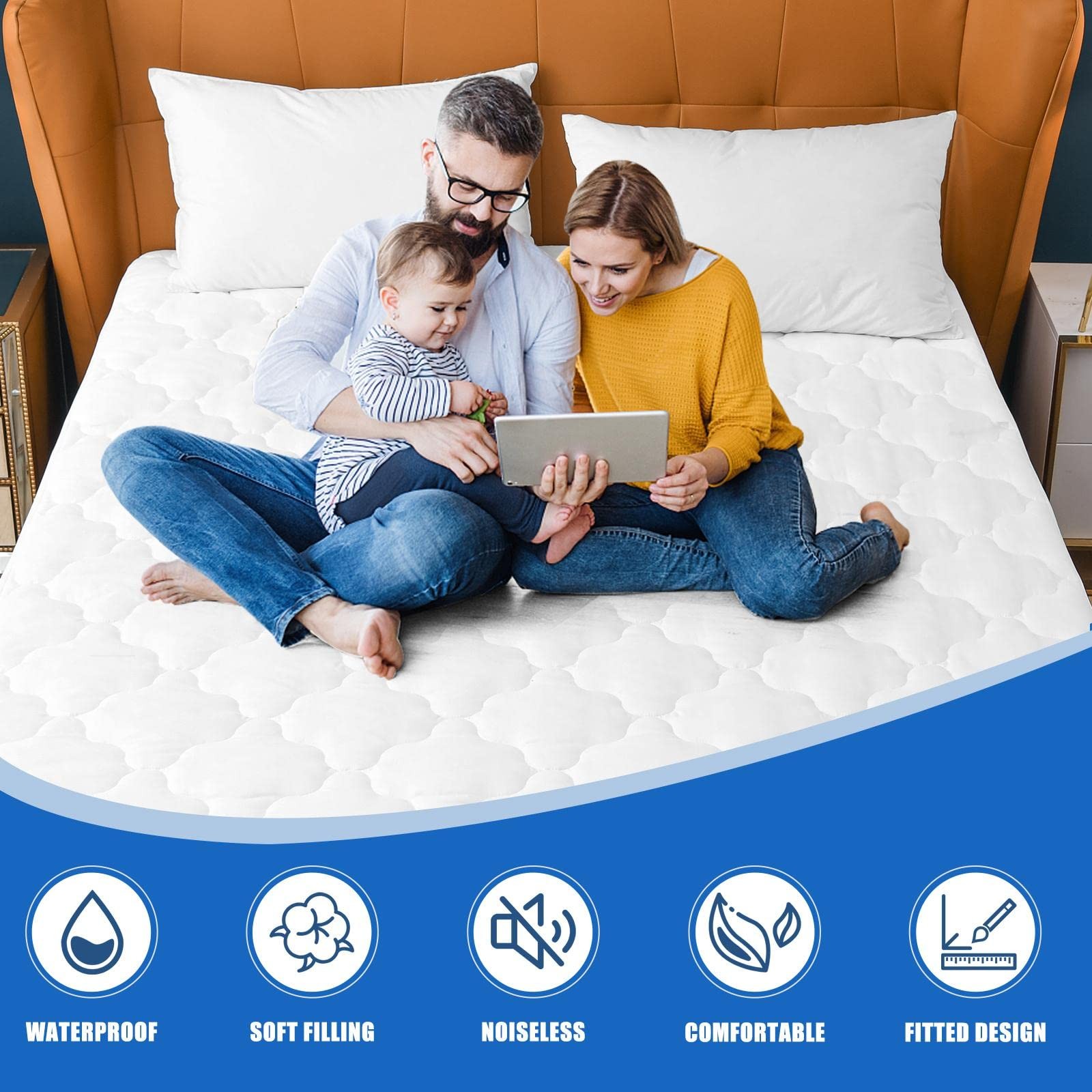 Waterproof Mattress Protector Cal King California King, Flower