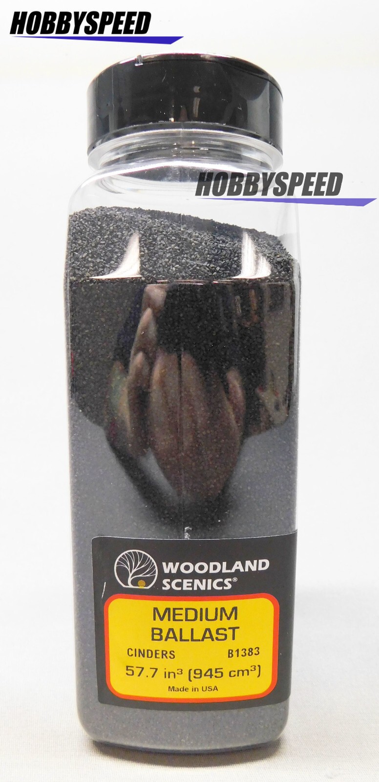 WOODLAND SCENICS MEDIUM BALLAST CINDERS SHAKER BOTTLE 57.7 ci B1383 WDS1383 NEW