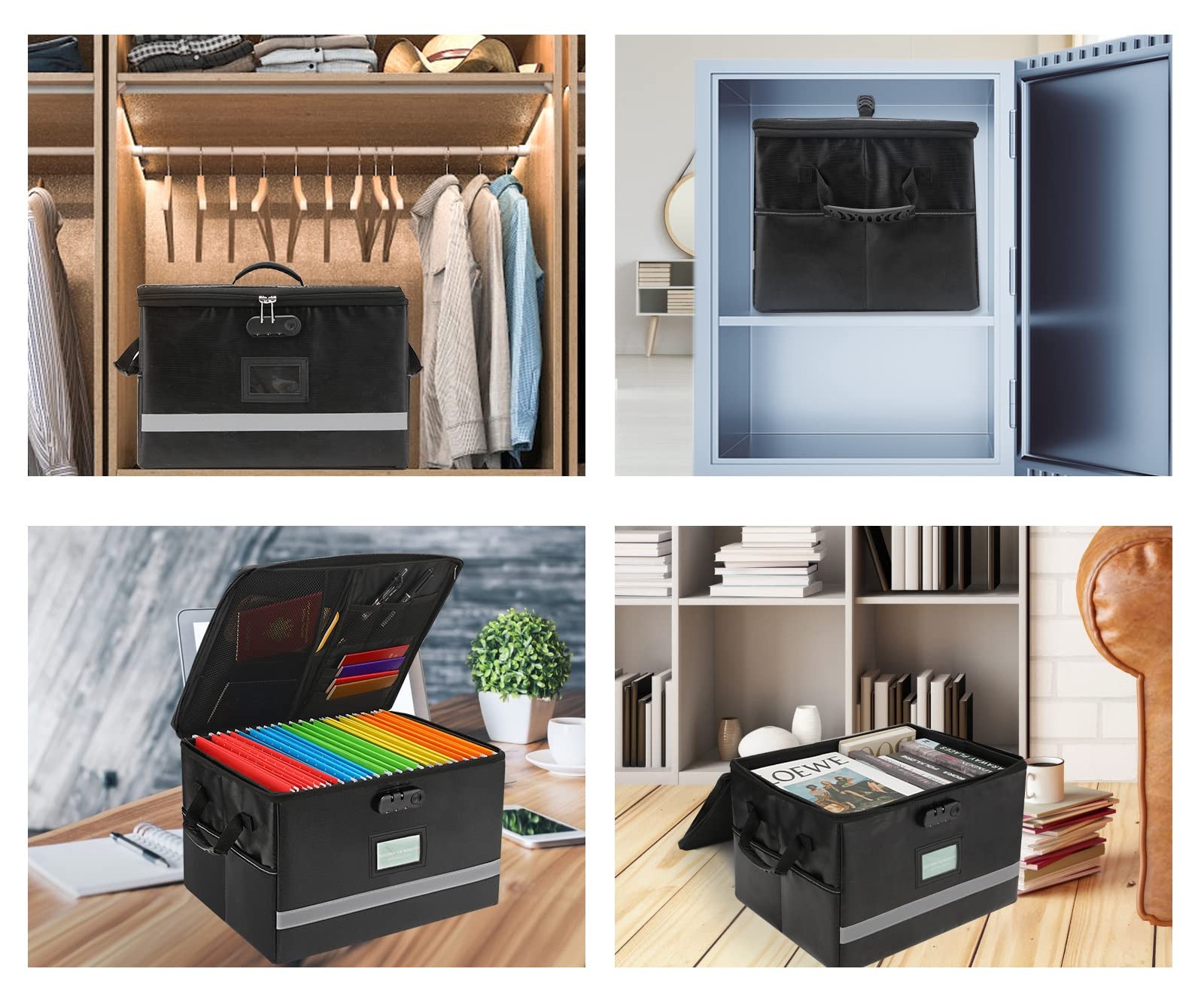File Organizer, Fireproof File Box with Lids, Important Document Organizer Bo
