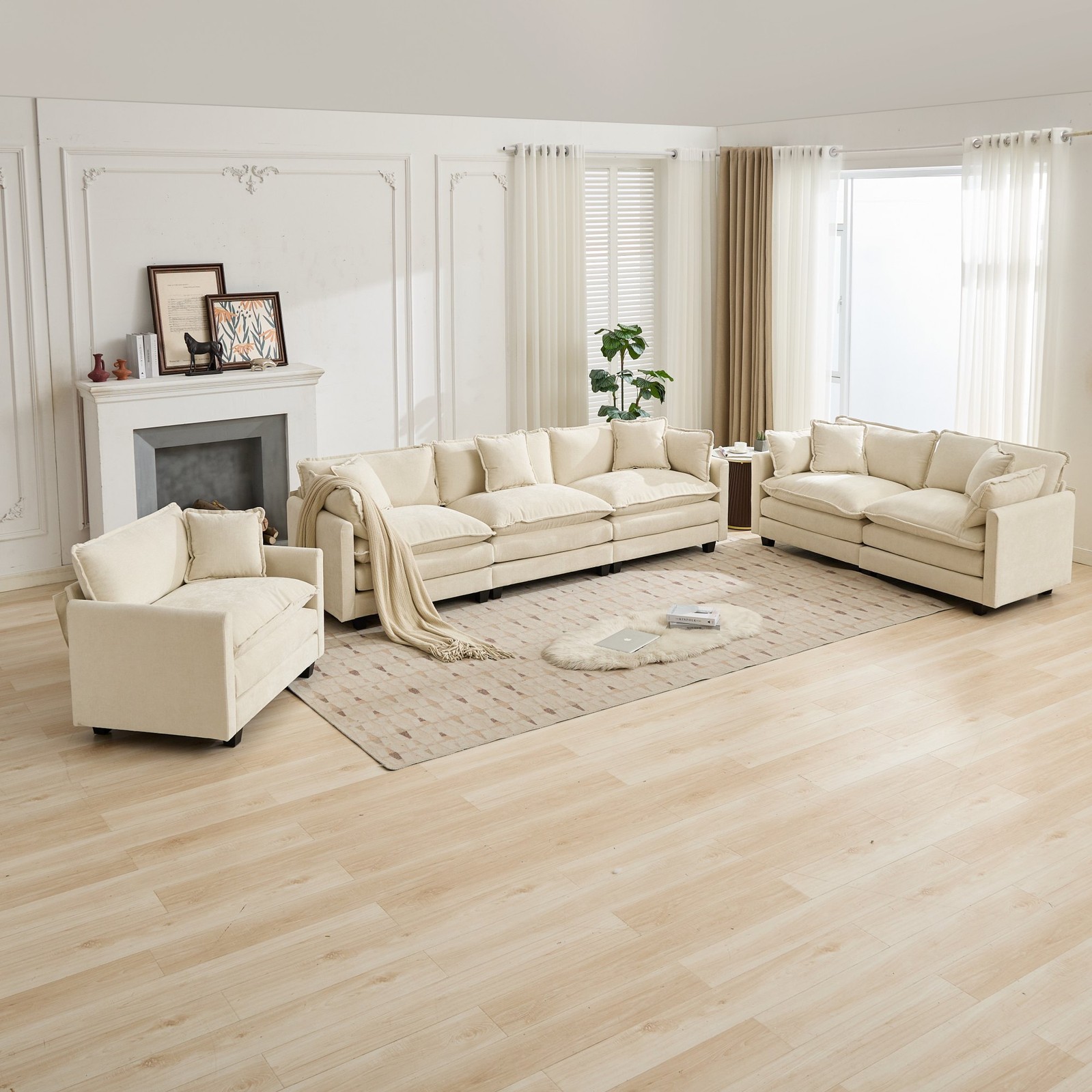 Cloud Sofa Single Seat (Ottoman is not included), Modern Sectional Couch,