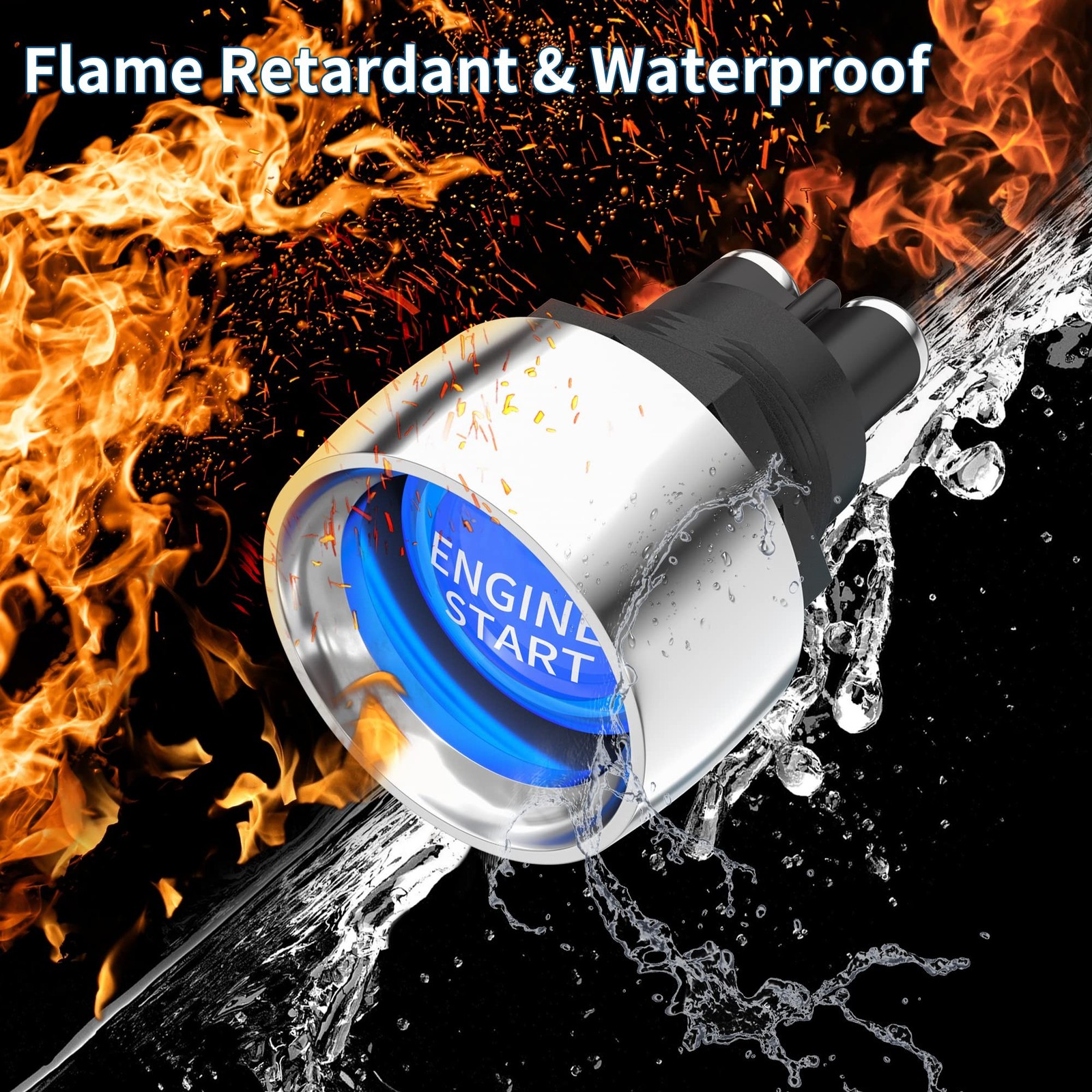 RVBOATPAT Push Button Starter Switch 12V 50A Momentary Engine Start Ignition ...
