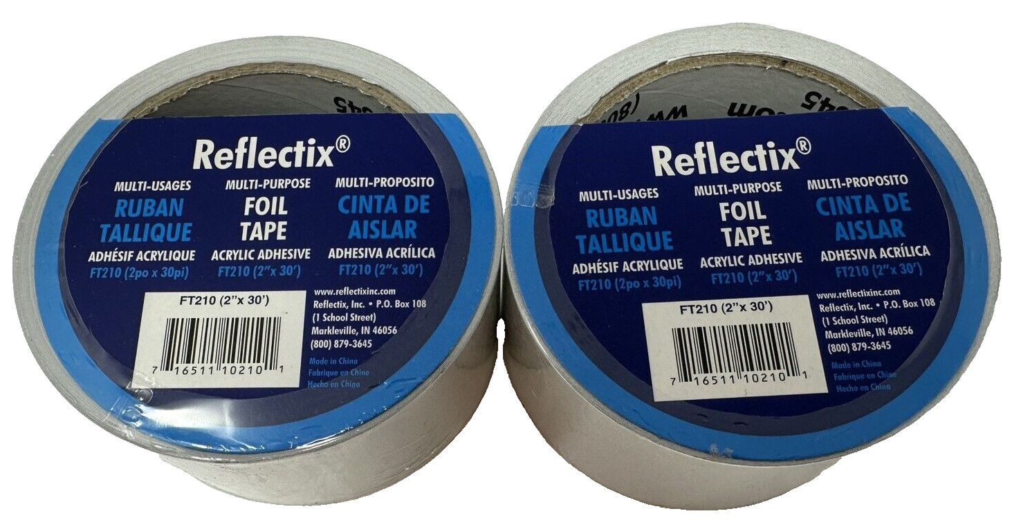 2 Rolls of Reflectix Multi-Purpose Foil Tape ~ FT210, 2 inch x 30 Feet