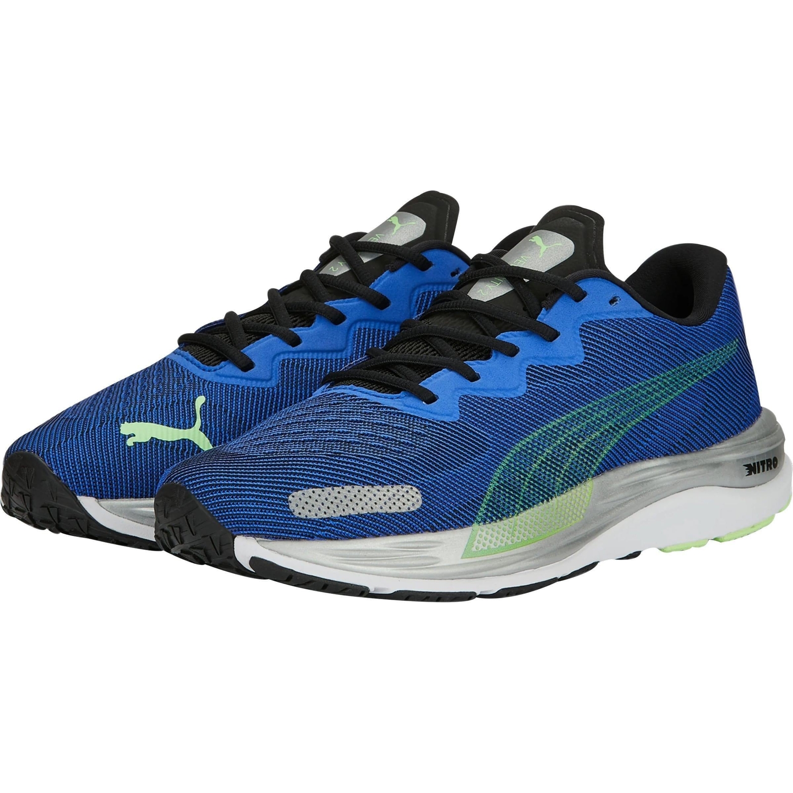 Puma Velocity Nitro 2 Mens Running Shoes Blue Cushioned Comfort Sports Trainers