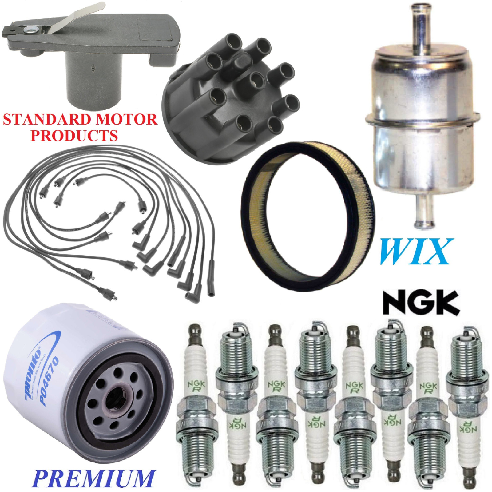 Tune Up Kit Filters Cap Wire Spark Plugs For PLYMOUTH FURY V8 6.6L 1975-1978