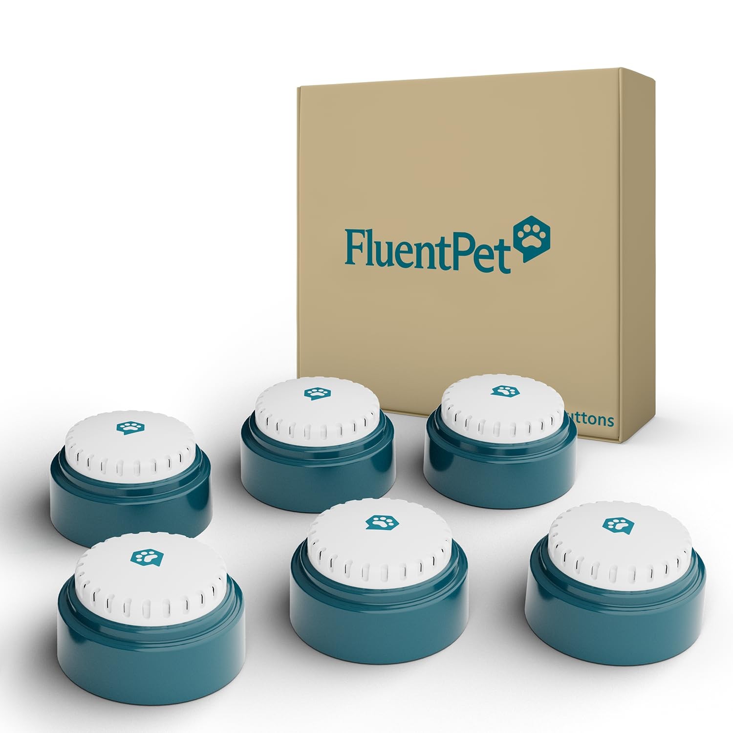 FluentPet Speak Up Dog Buttons for Communication, (6 Recordable Buttons) with...