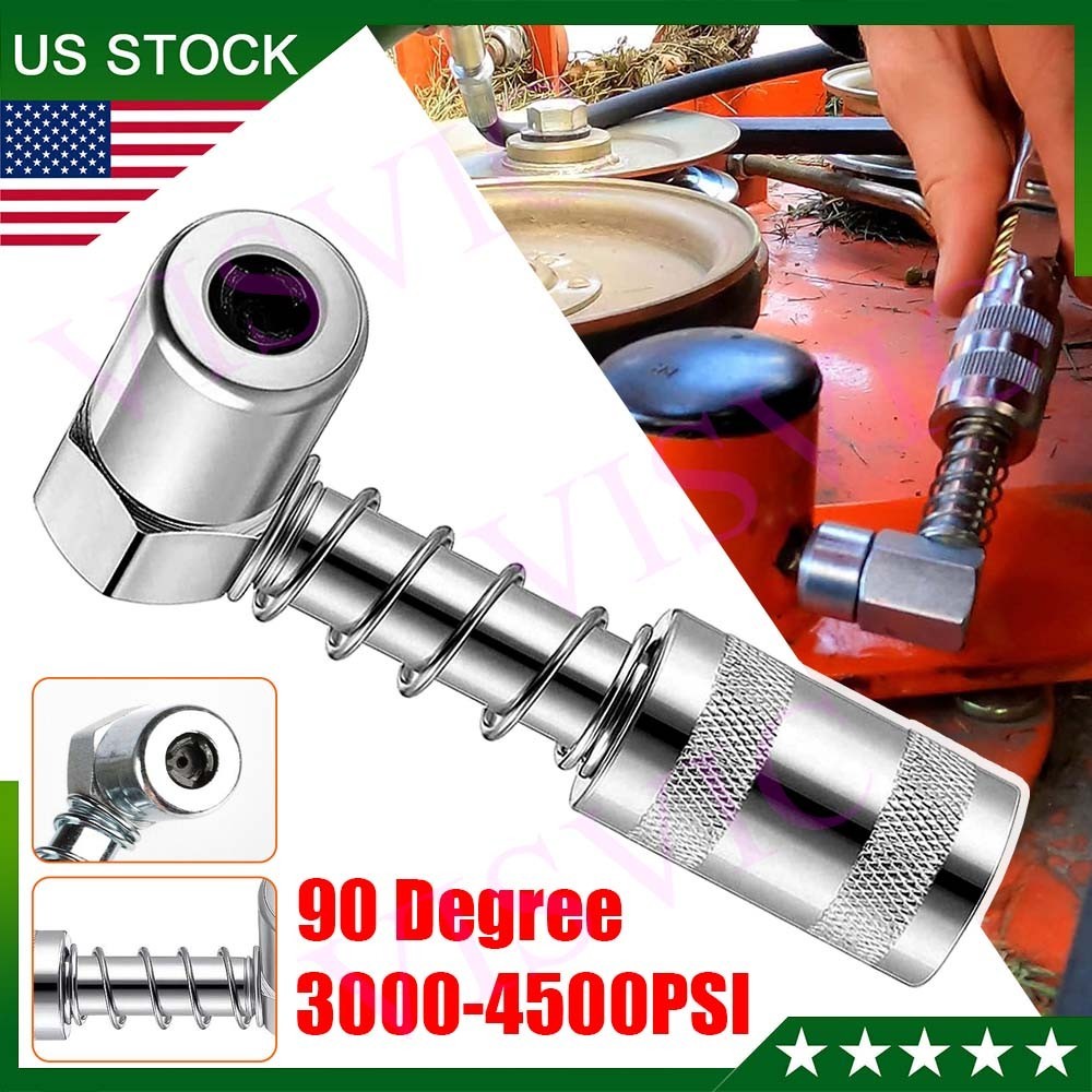 Grease Gun 90-Degree Adapter Set Includ Quick Connect Coupler Style Adapter