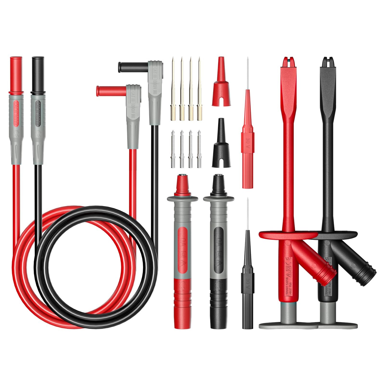 Multimeter Test Leads Kit High Voltage Alligator Clip Probes 1000V 16 PCS
