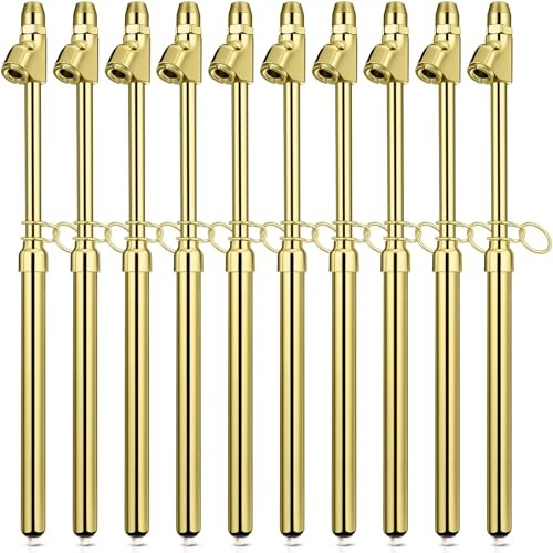 10 Pack Tire Pressure Gauge Heavy Duty Air Pressure Tire Gauge Dual Head gold