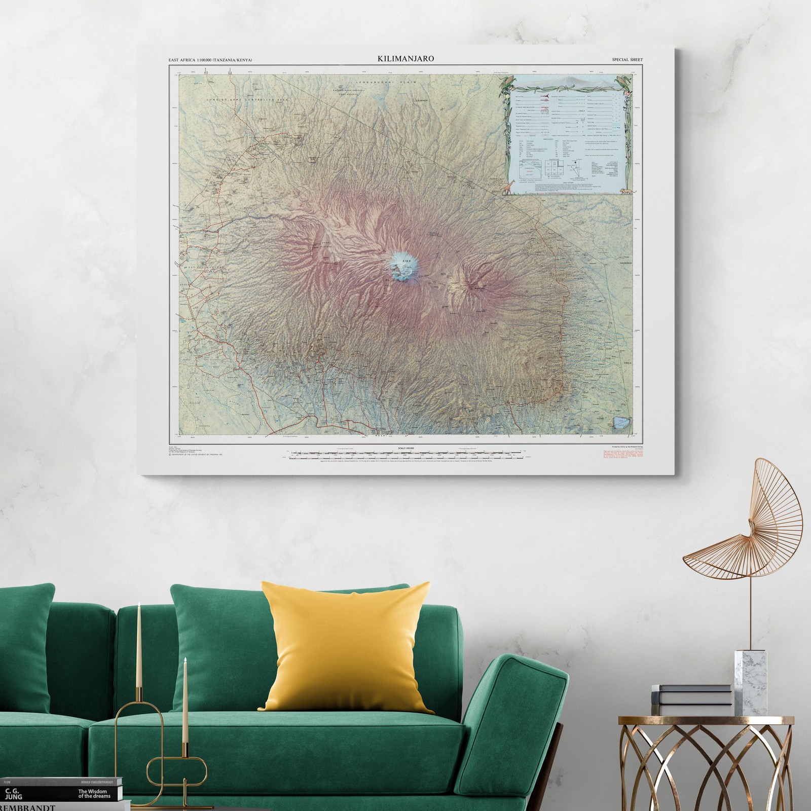 Topographical Map of Mount Kilimanjaro Tanzania – Elevation & Terrain Features