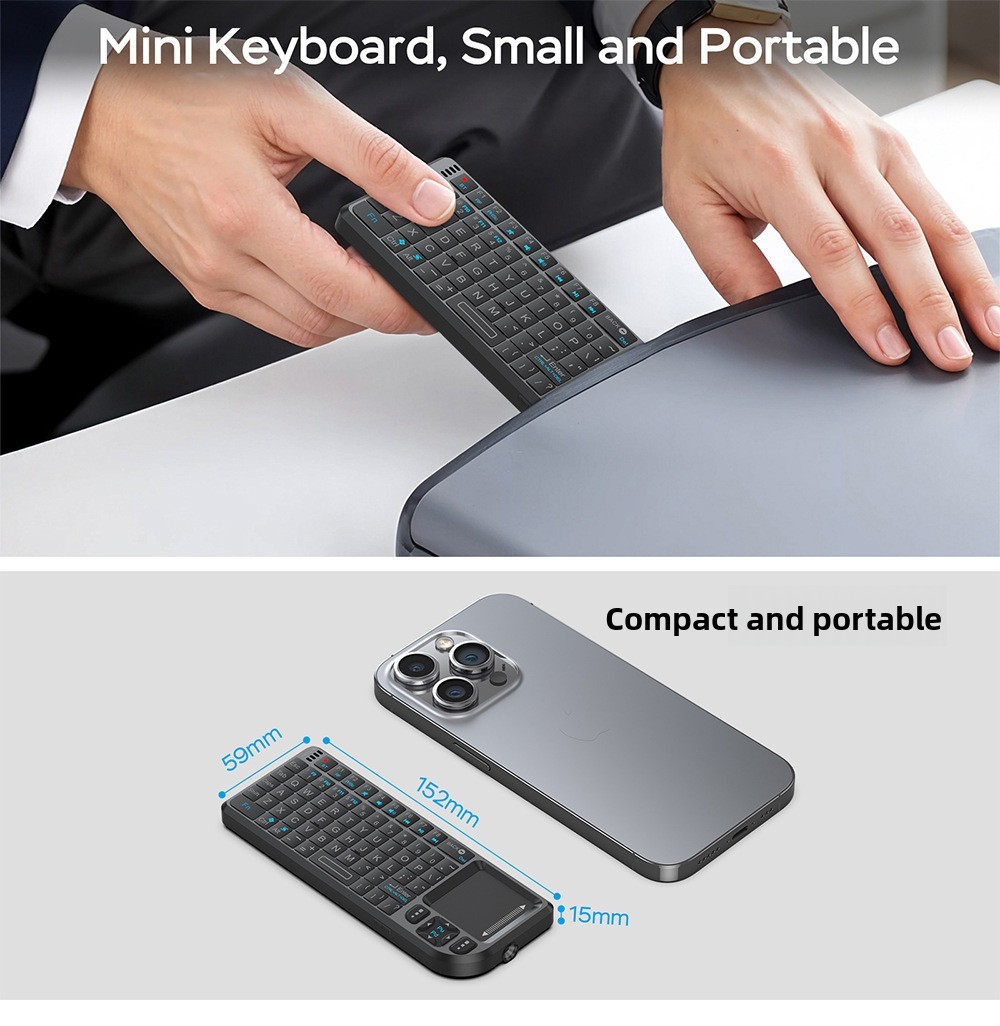 NEW-K808V2 Mini Wireless Keyboard Touchpad 2.4G/Bluetooth Laser Pointer