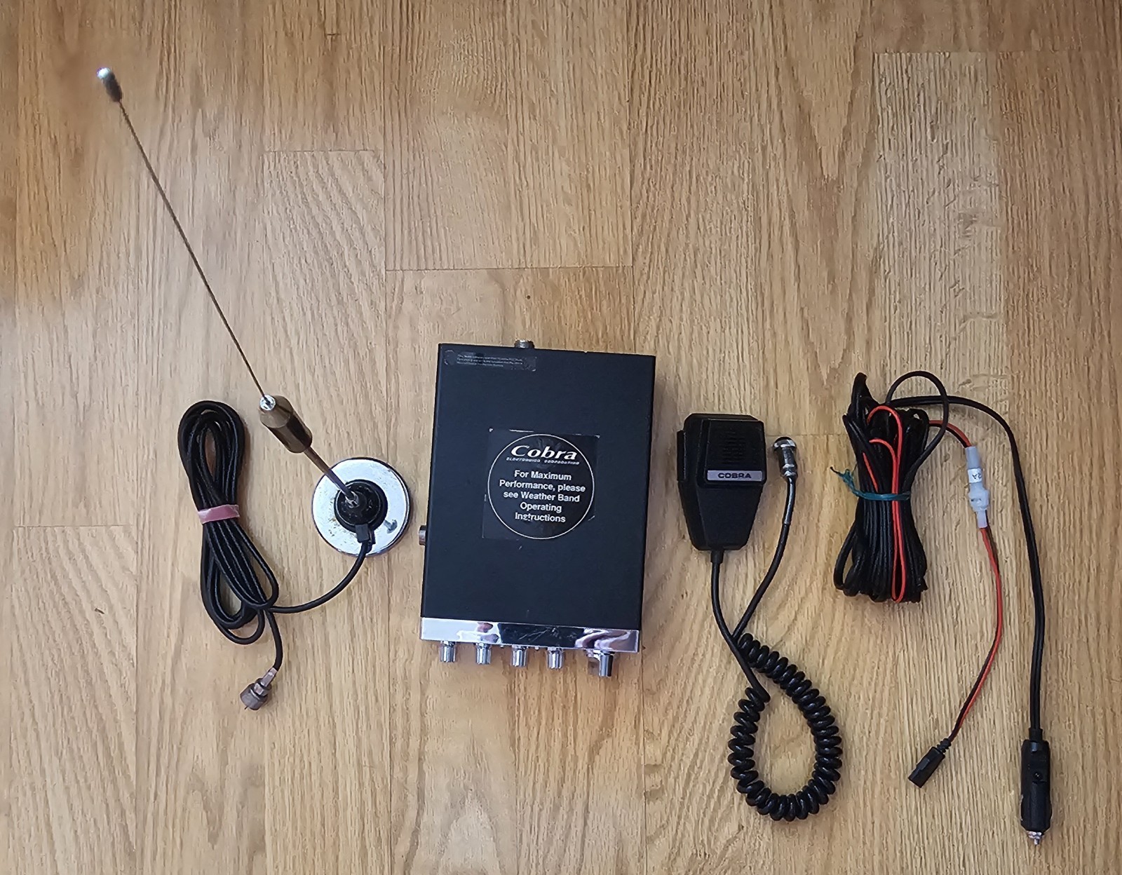 Cobra 25 LTD WX Classic CB Radio + Mic Antenna Mount Wiring Kit Tested Works