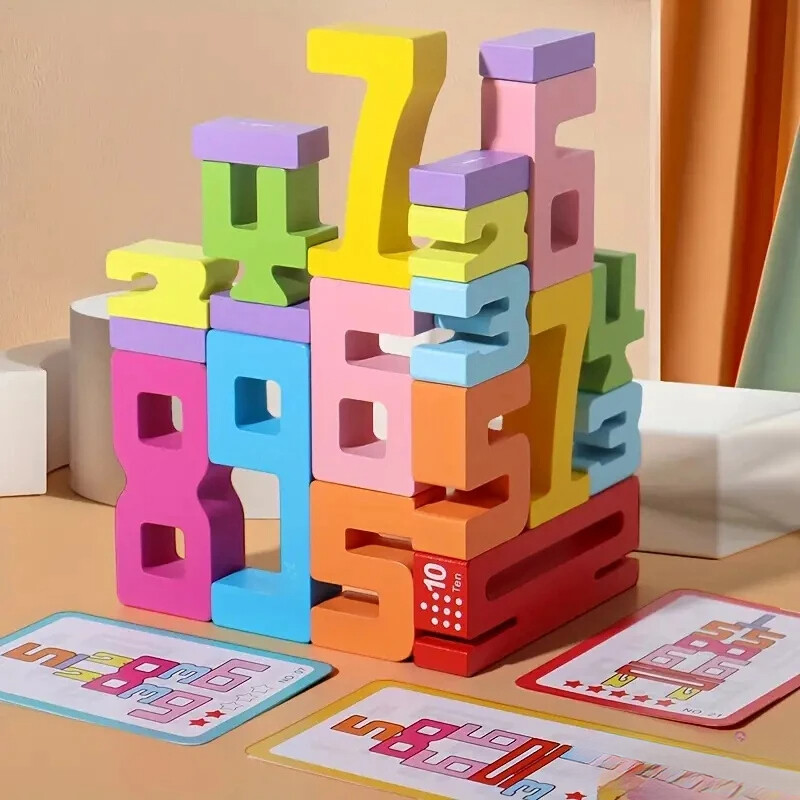 20pcs Colorful Building Blocks Games Digital Cognitive Enlightenment Teach Aids