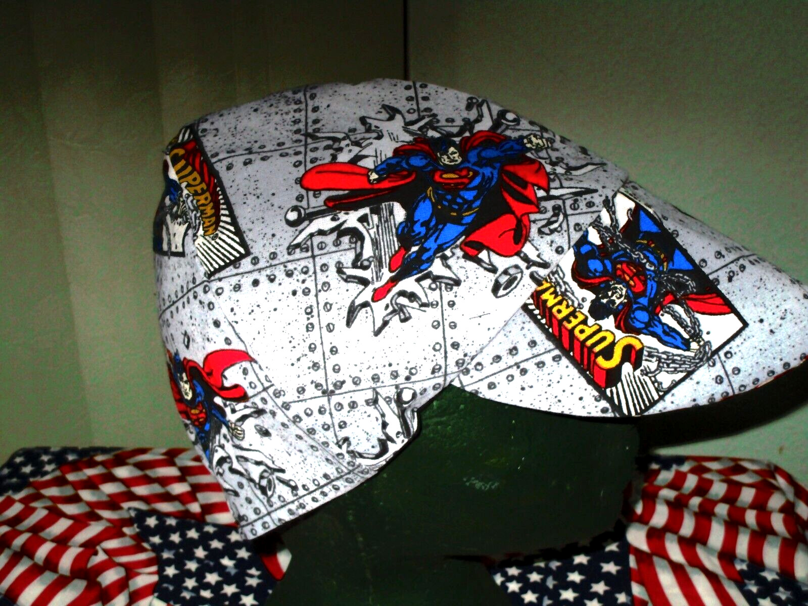 Vintage Superman Breaking Chains : Welding, Biker Hat Working Men $7.00 each