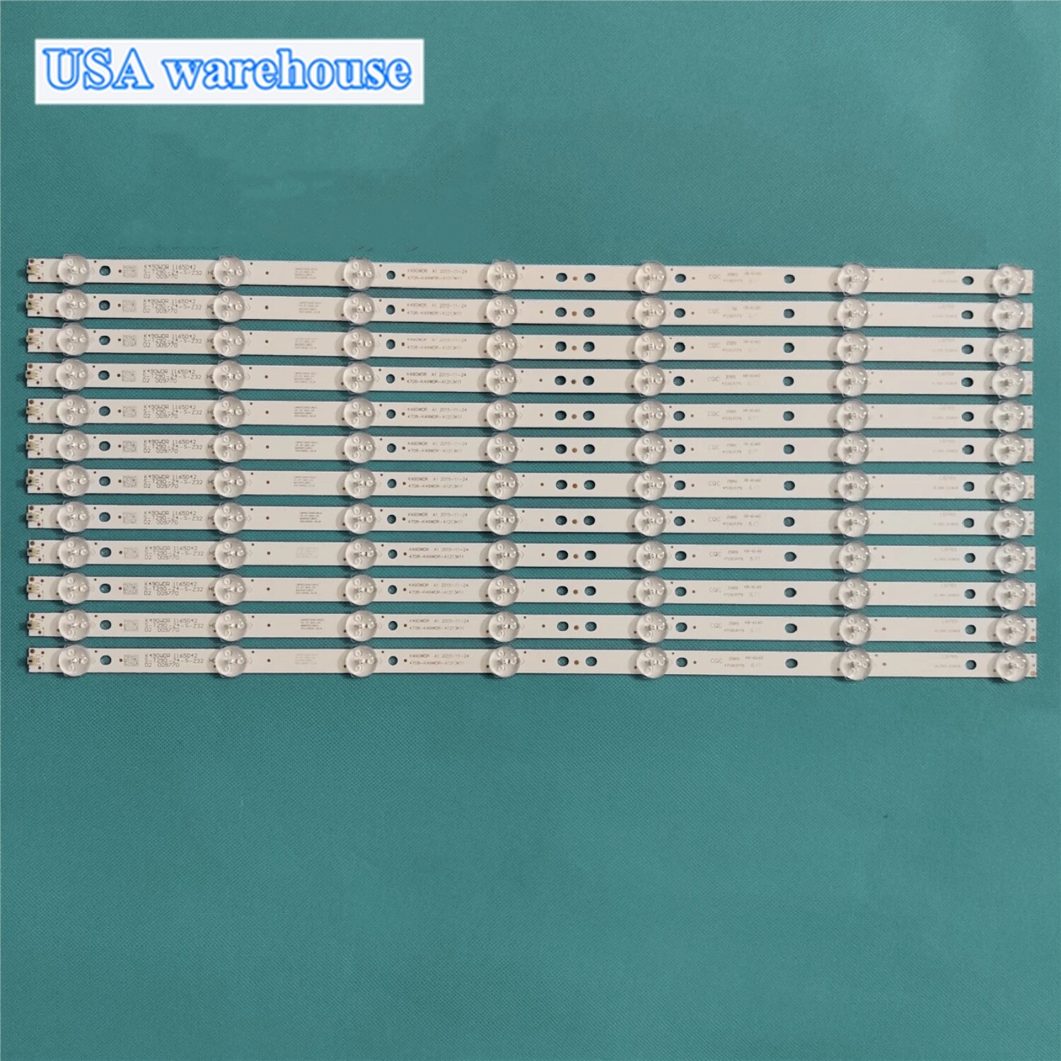 New 12pcs/Kit LED Strips For TOSHIBA 49 TV 49L621U Rev.A 4708-K49WDR-A1213K11