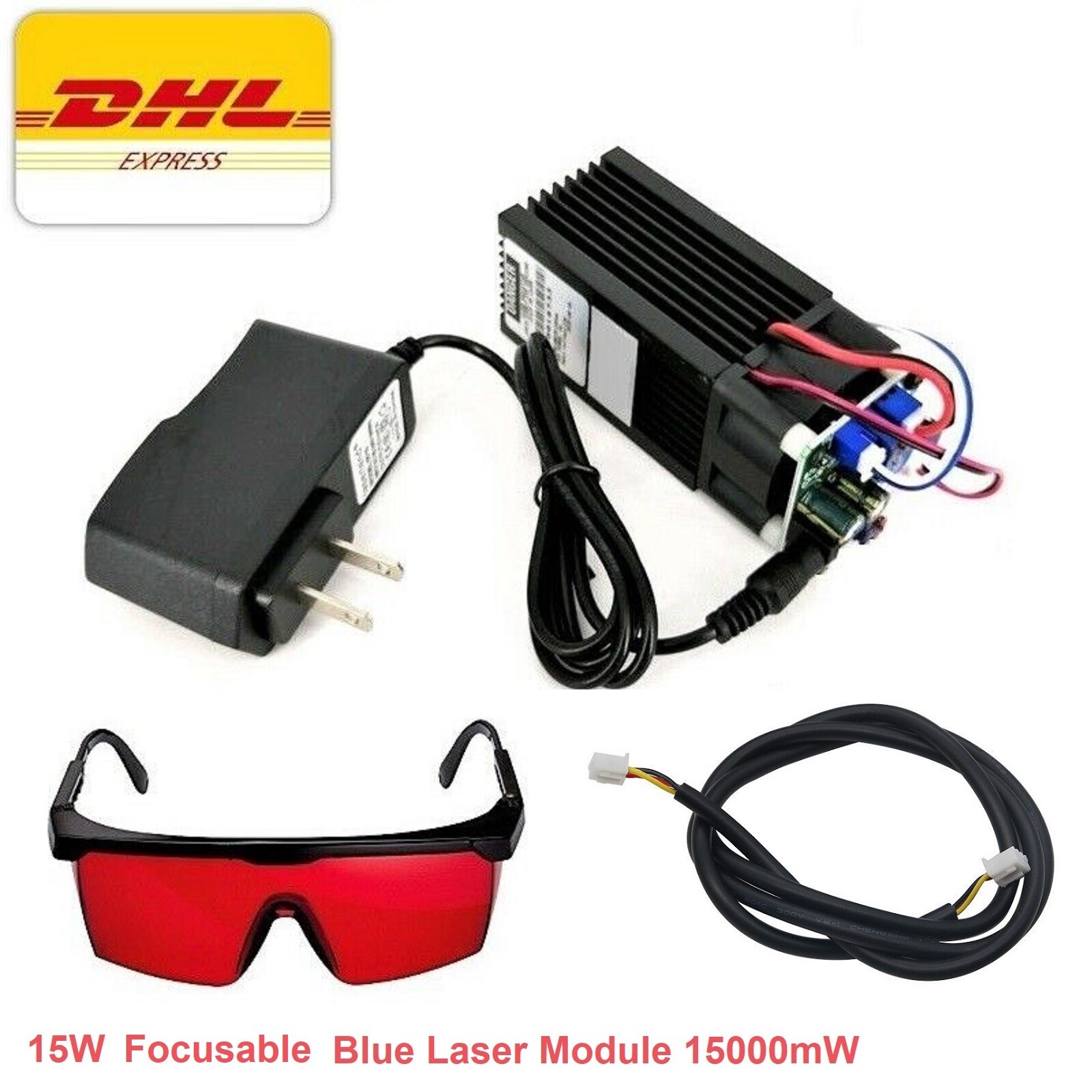 450nm Blue Laser Module 15W Cutter Engraver CNC DIY Lazer Full Kit With Heatsink