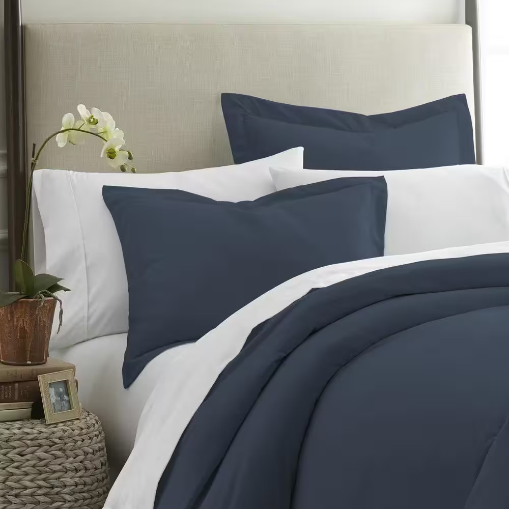 Performance 2-Piece Navy King Pillow Sham Set