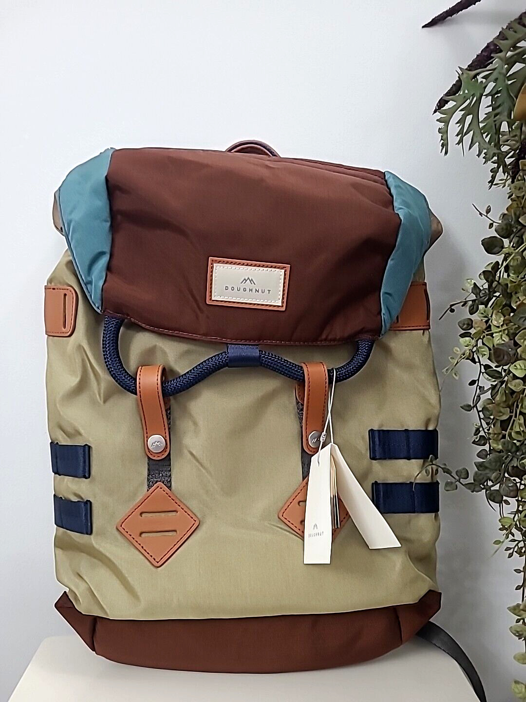 Doughnut  Beige X Maroon Colorado Nylon Backpack New with tags Hiking/Laptop