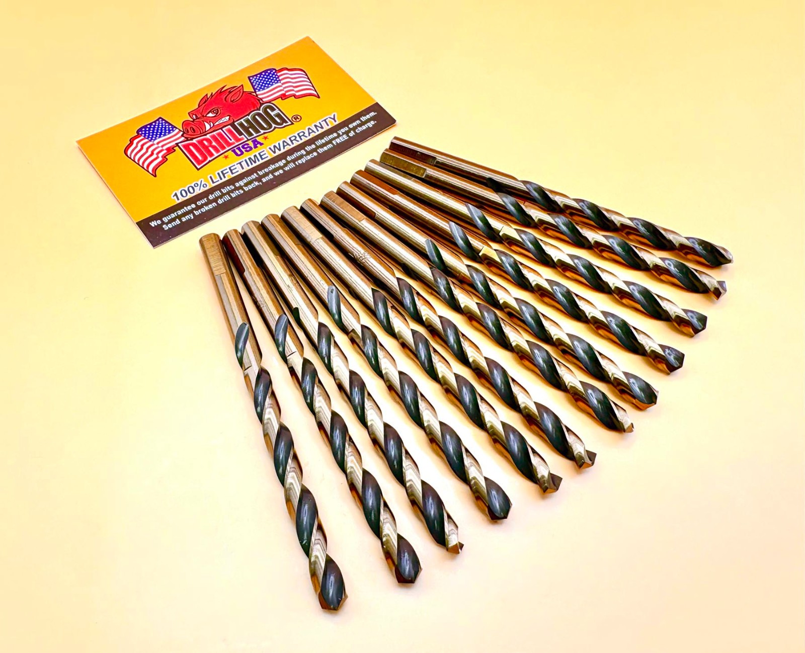 1/4" Drill Bit 1/4 Bit 1/4" HI-Moly M7 Bit Drill Hog® Lifetime Warranty 12 Pack