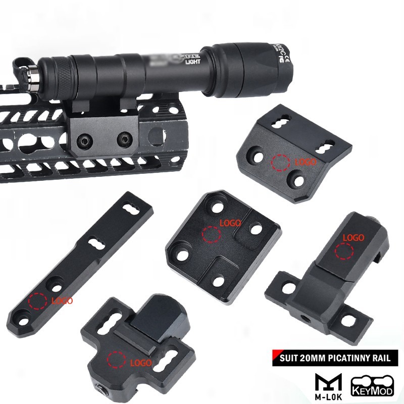Tactical Flashlight Mount Base M300 M600 Scout Light Fit MLOK KEYMOD Picatinny