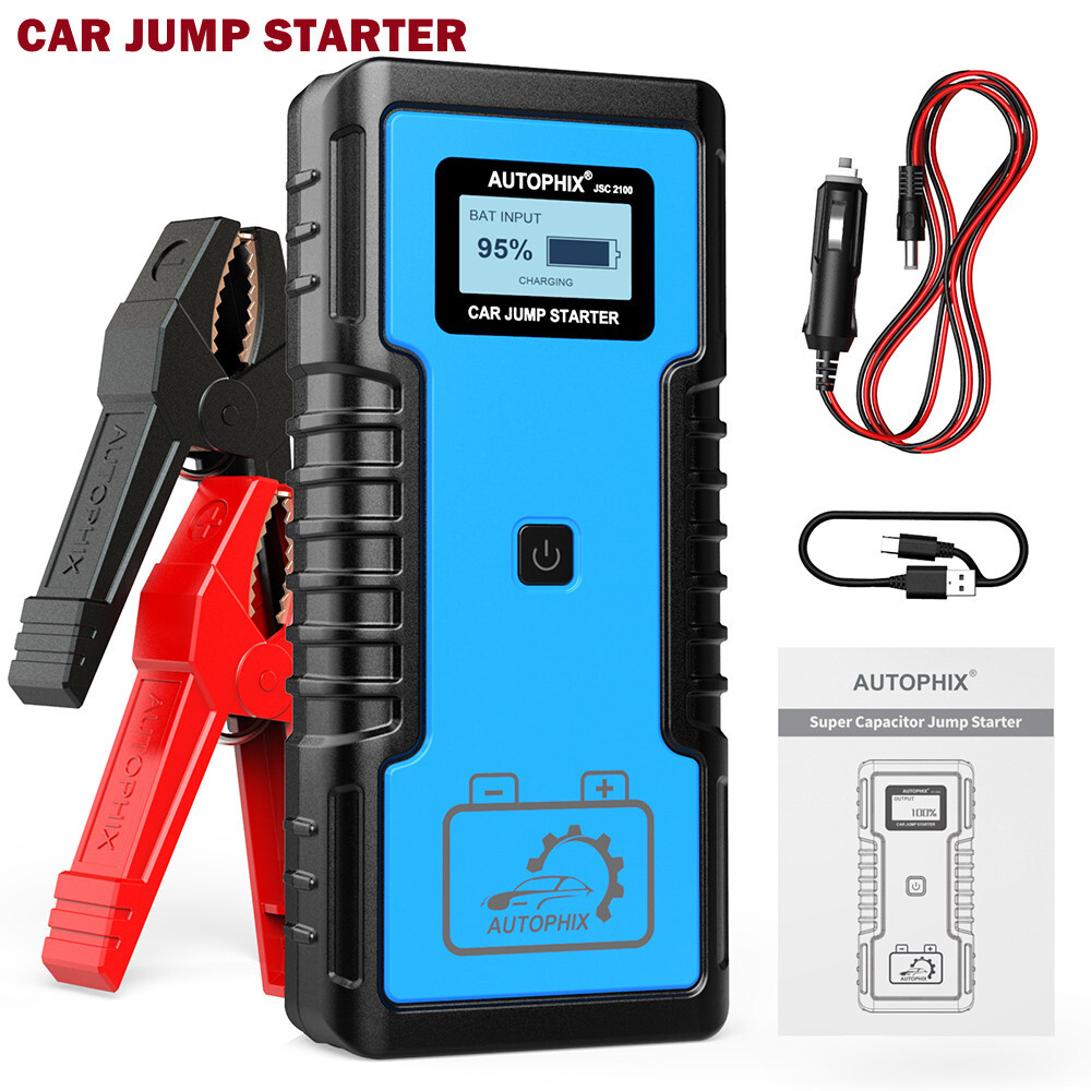 Autophix JSC2100 Car Jump Starter Portable Super Capacitor 12V Battery Pack Kit