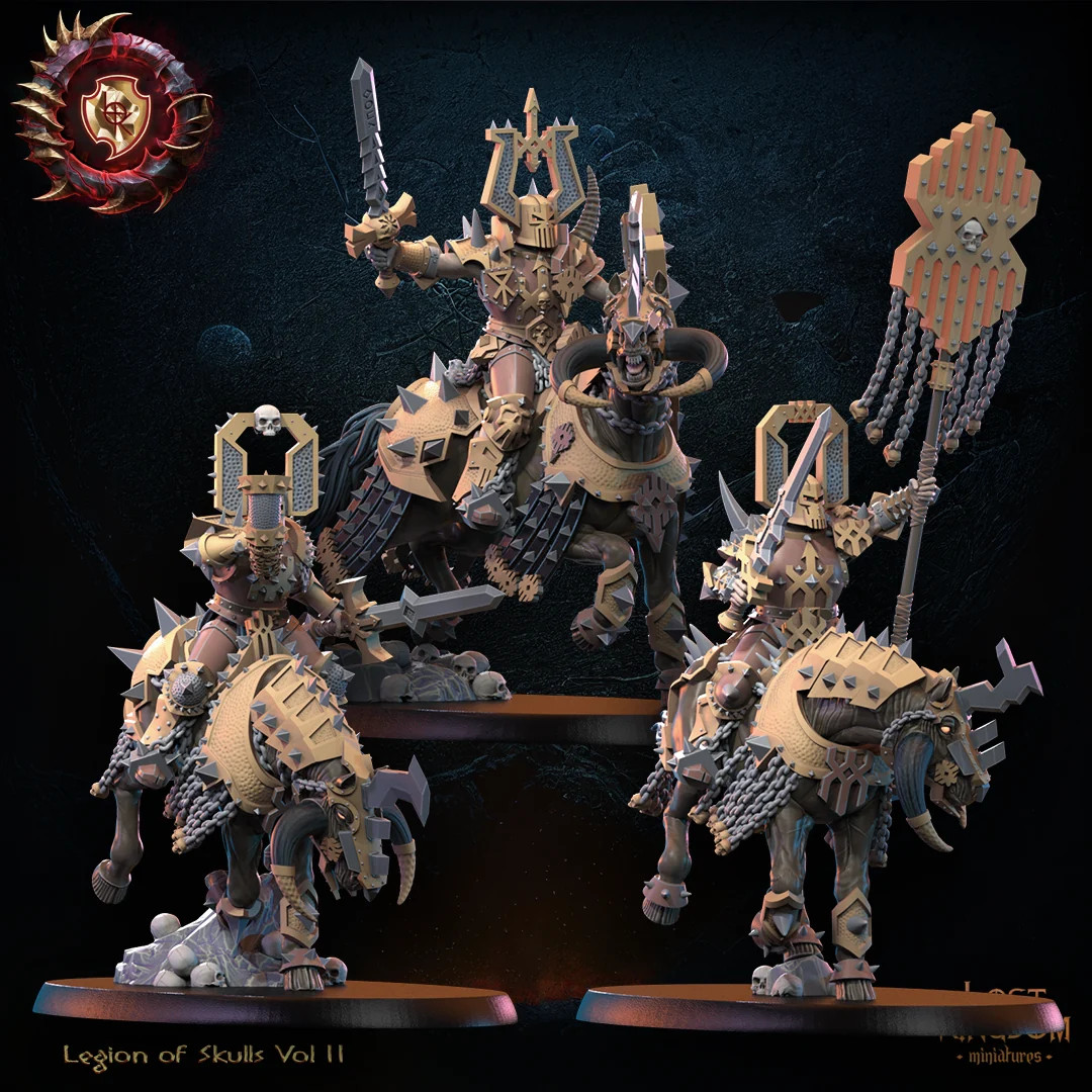 Skull Knight Command Group - Resin Tabletop Miniature