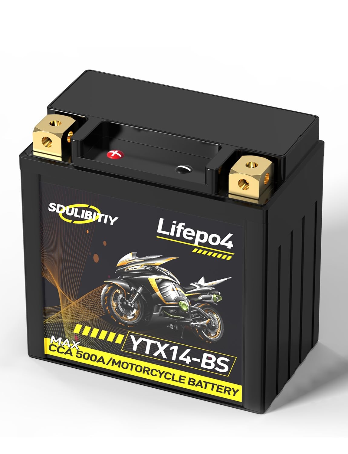 -BS Lithium Motorcycle Battery 12.8V 9AH 500CCA Powersports Battery YTX14