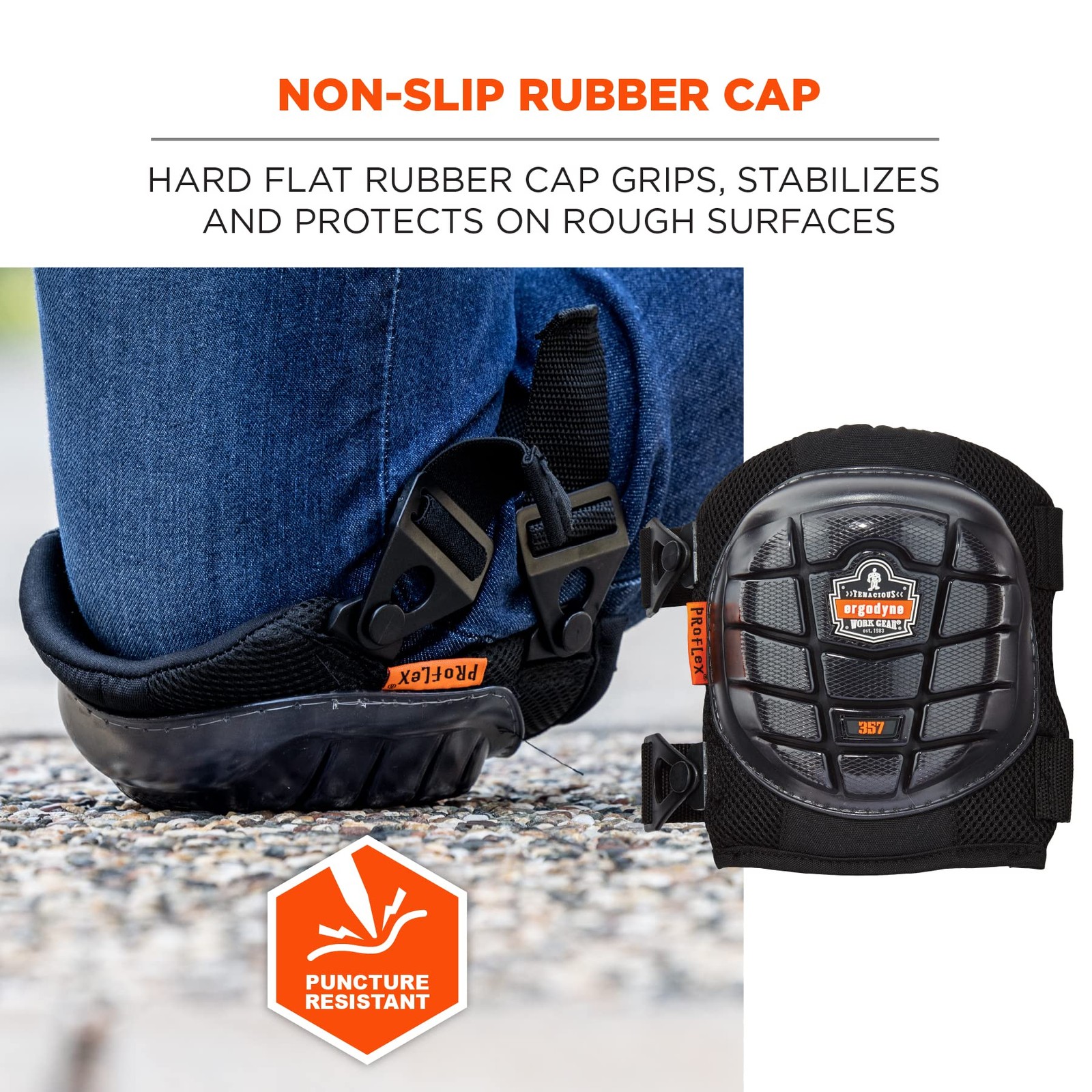 ProFlex 357 Professional Knee Pads, Protective Short Cap, Lightweight Padded ...