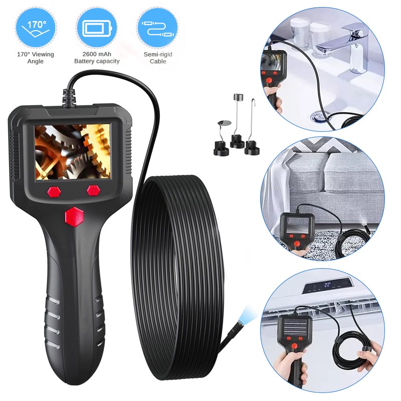8mm Inspection Snake Camera HD 1080P LED Handheld Industrial Endoscope Borescope