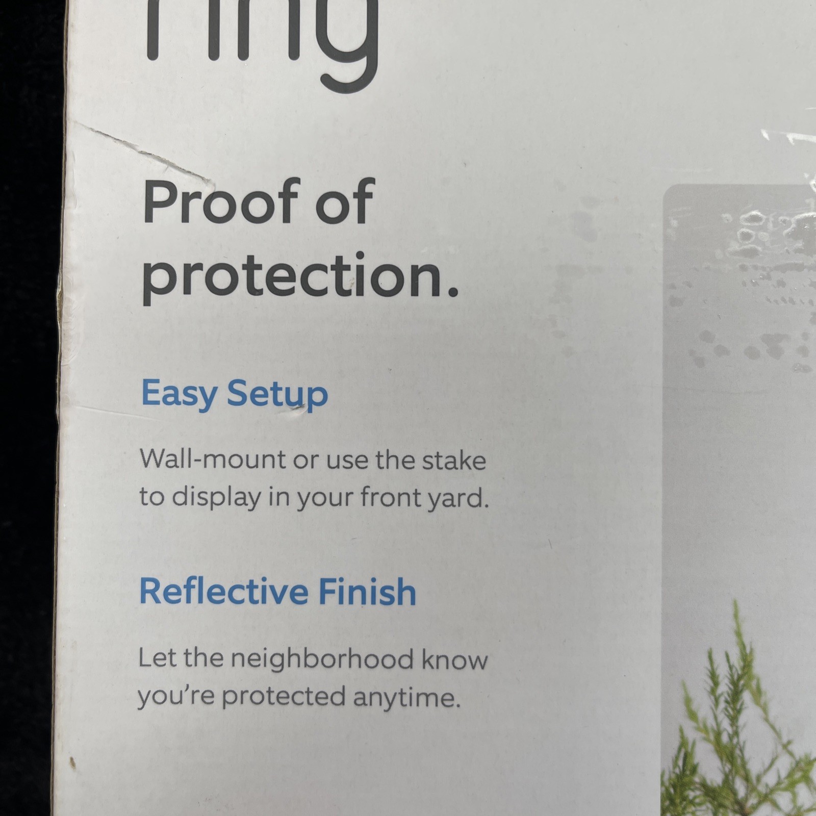 Ring Yard Security Sign Protected by Ring Audio Video Recording Reflective NOB