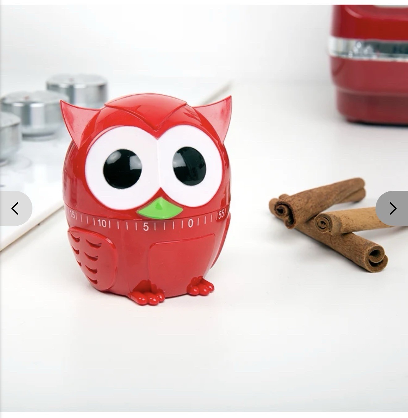 Kikkerland Red Owlet Kitchen Timer