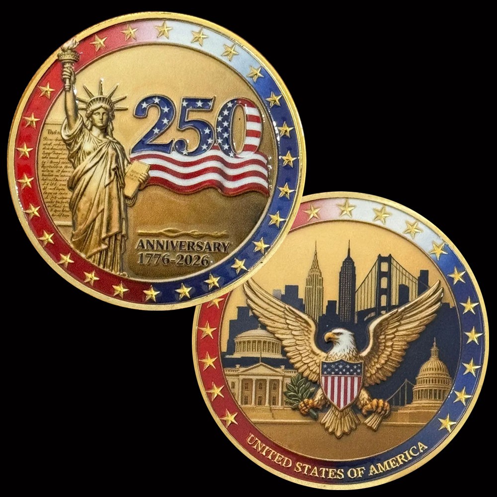 United States 250 Anniversary Challenge Coin Commemorative US 1-pc ak