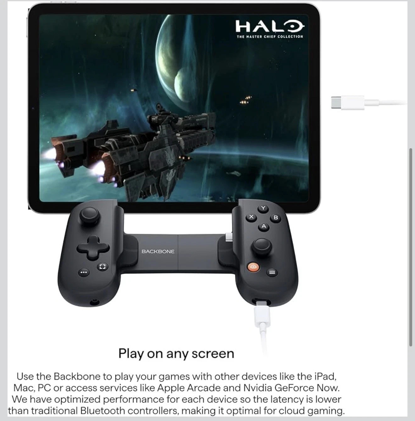 Backbone USB-C Mobile Gaming Controller (BB-51-P-BRW) - Black