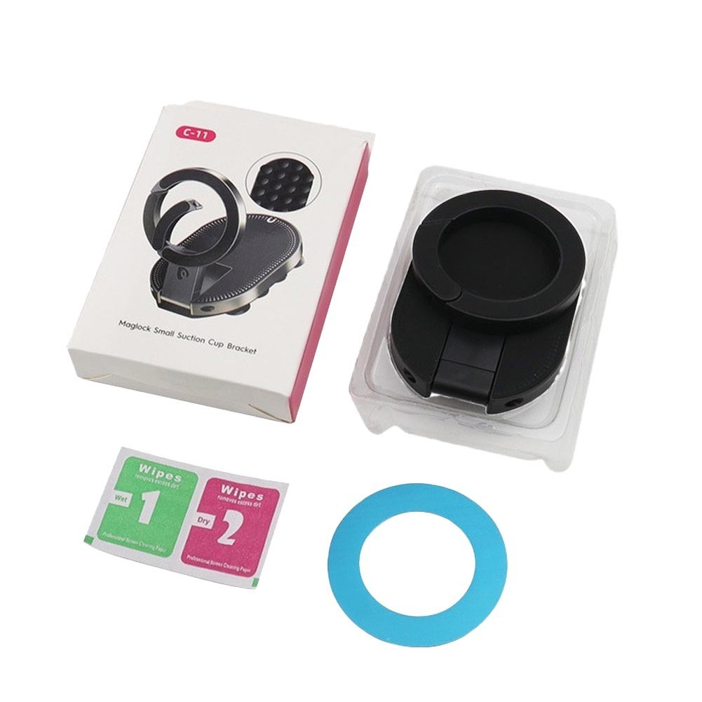 For 3-in-1 Magnetic Phone Mount 59mm x 84mm x 9.5mm Black Plastic Silicone