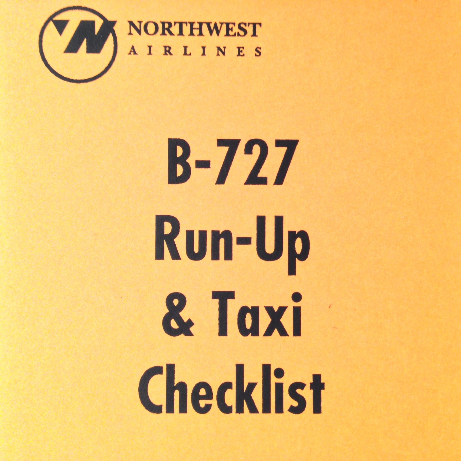Boeing 727 Run-Up and Taxi Checklist