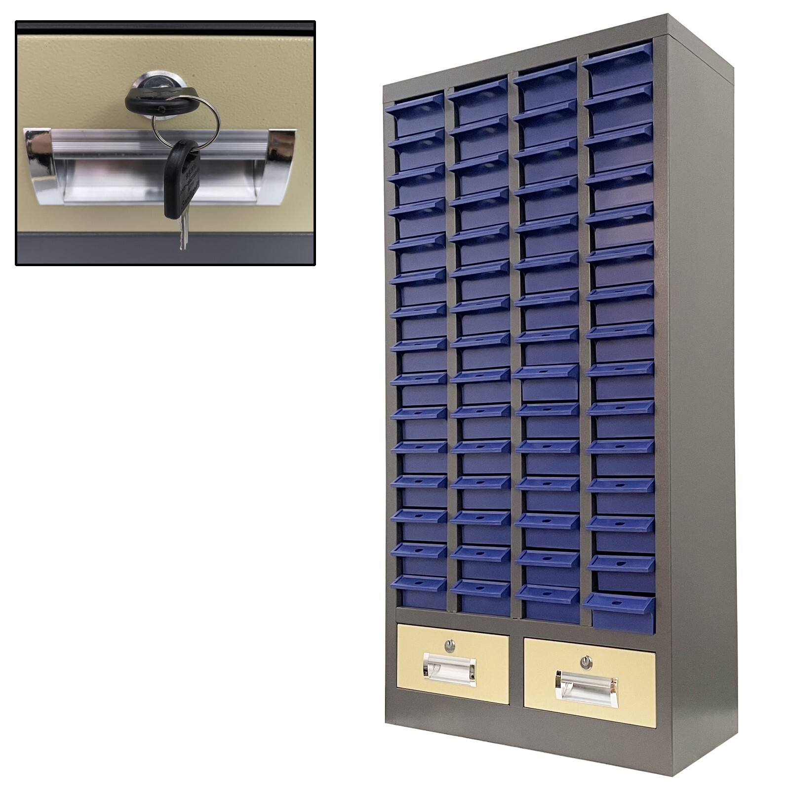 60+2 Drawers Parts Cabinets Steel Storage Cabinet Parts without Door
