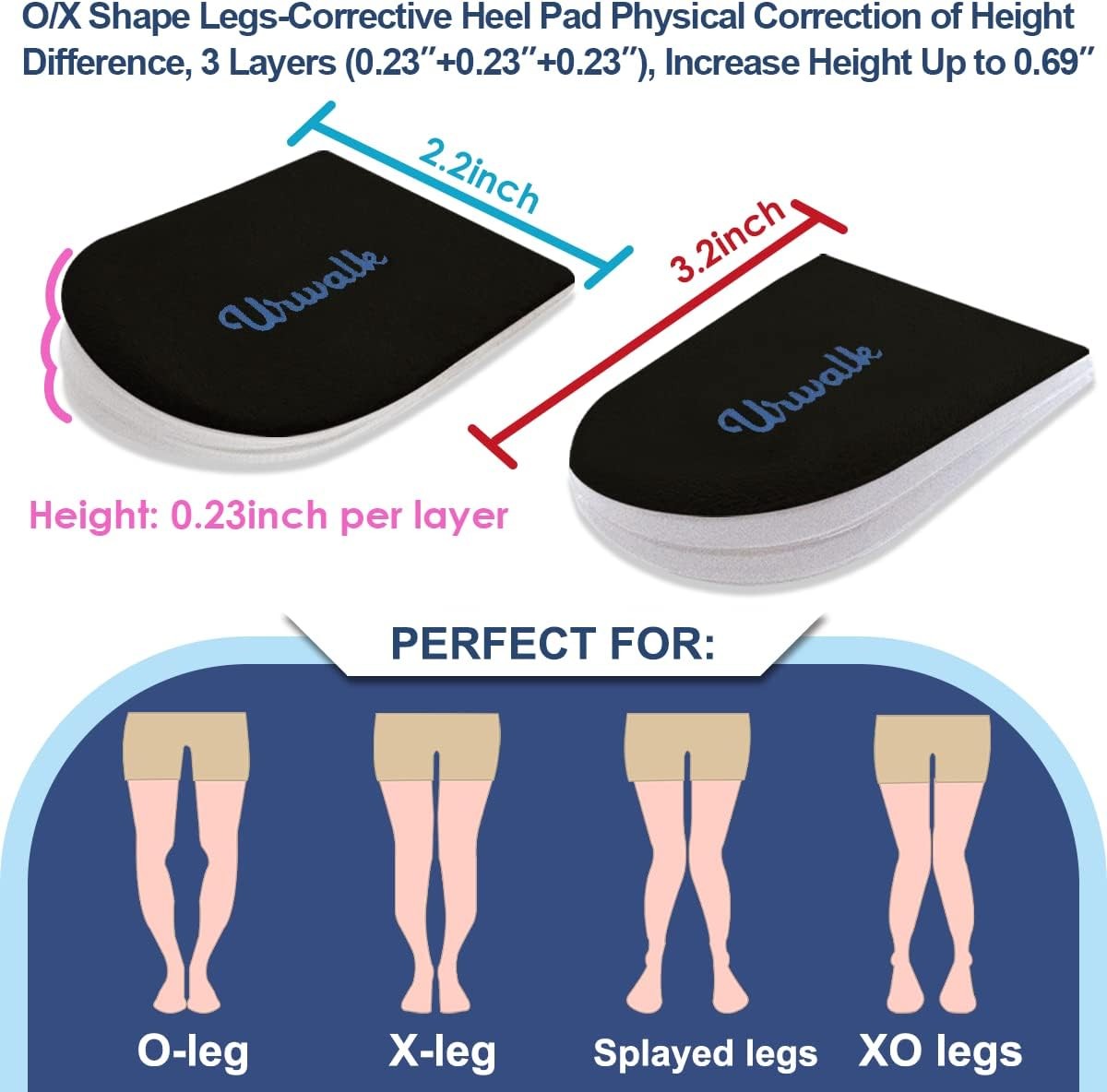 3 Layers Adjustable Supination & Over - Pronation Adhesive Corrective Black