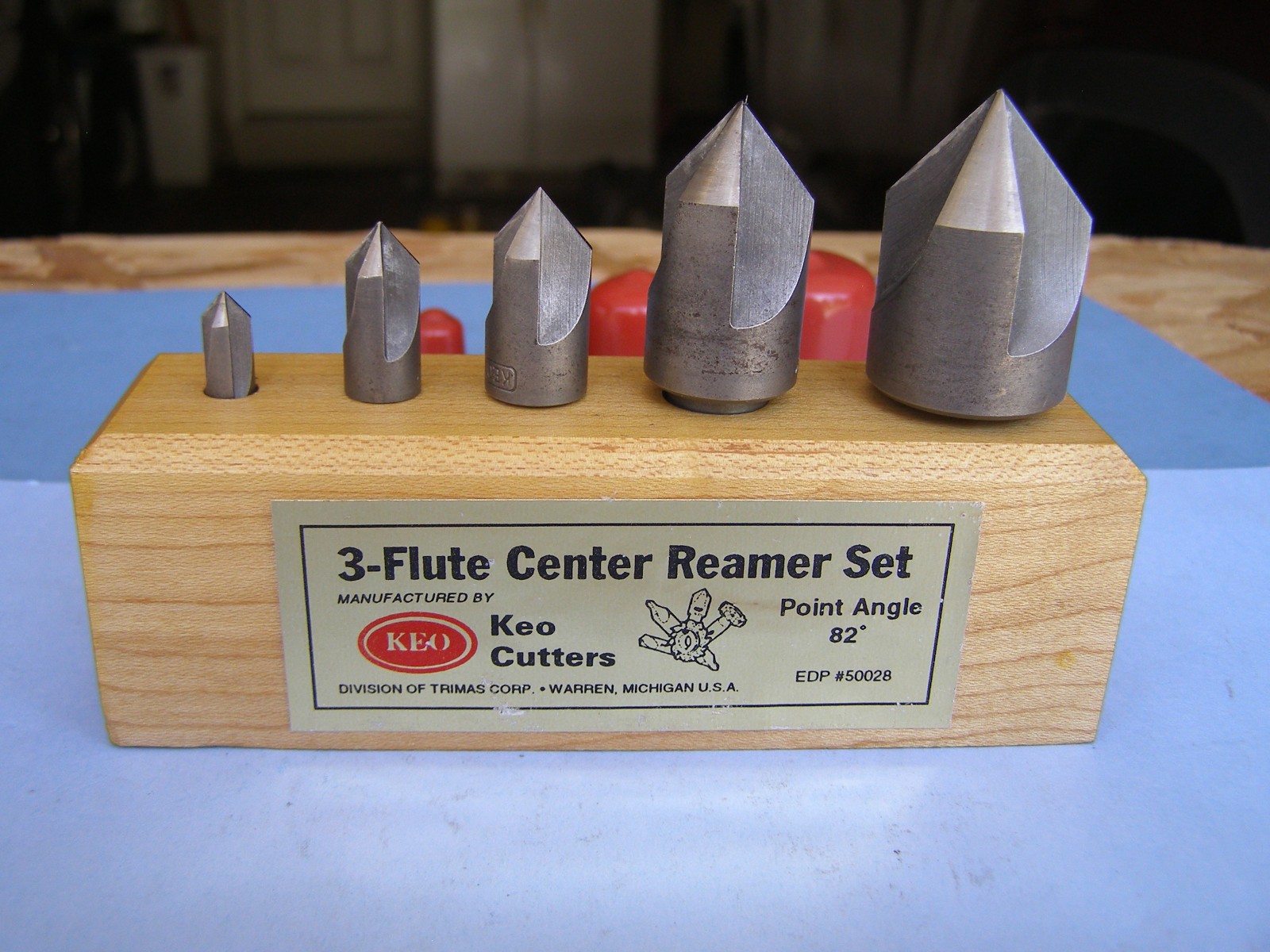 Keo 3-Flute Center Reamer or Countersink Set Point Angle 82 Degrees