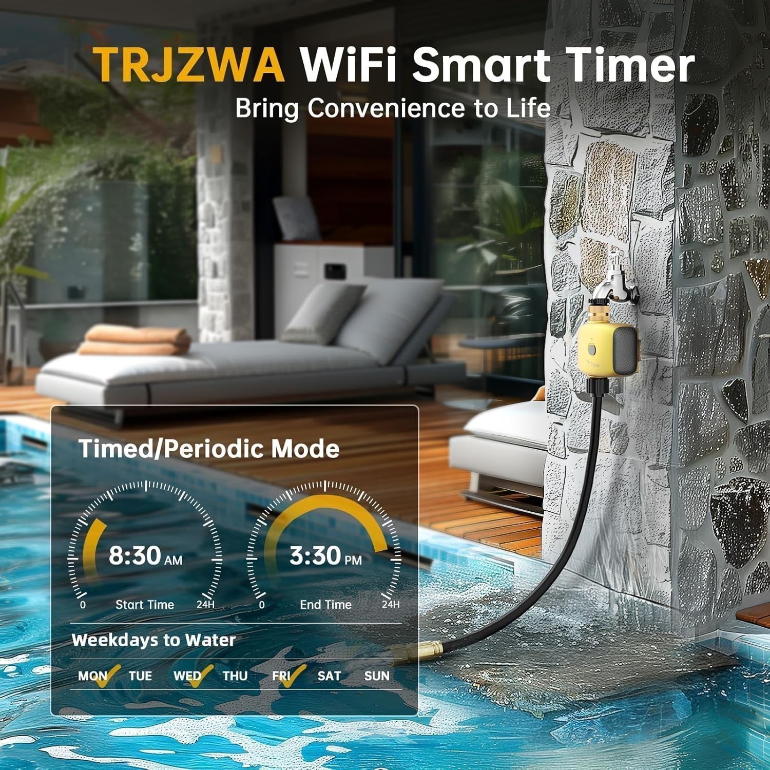 WiFi Water Timer for Garden Sprinkler Timer Outdoor with APP Remote Control,e